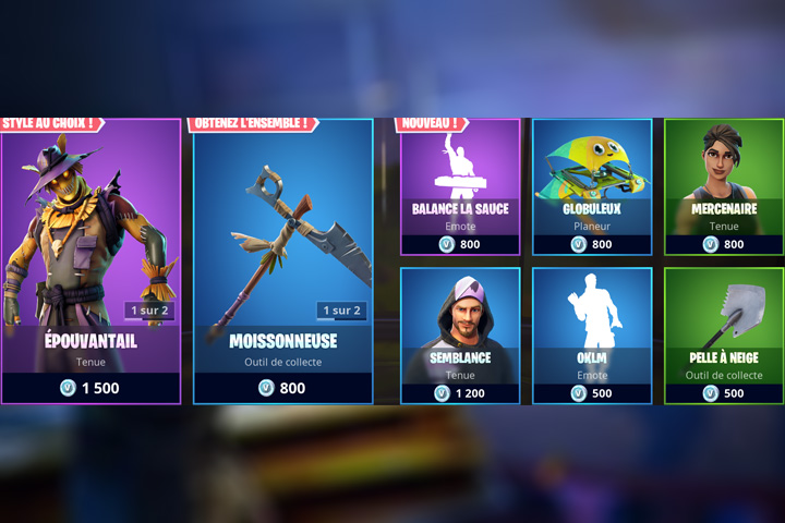 Boutique Fortnite 8 octobre